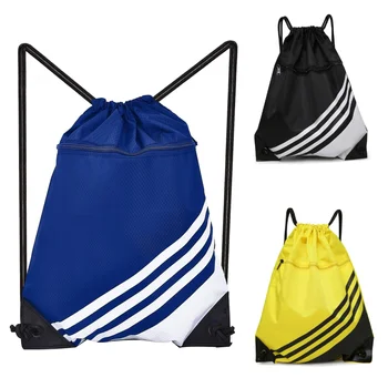 Рюкзак на шнурке, Водостойкий Спортивный рюкзак для спортзала на молнии, сумка на шнурке большой емкости для хранения в спортивных путешествиях