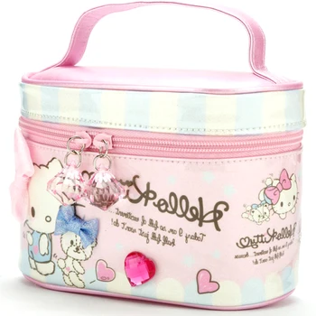 Сумка Hello Kitty, женская сумка для туалетных принадлежностей, косметичка для девочек, кавайный подарок, органайзер для макияжа, милый чехол для макияжа