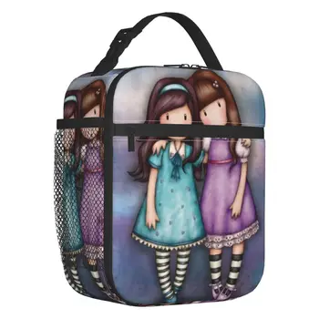 Женская сумка-тоут с изоляцией Santoro Gorjuss для ланча с мультяшной девушкой, сменный термоохладитель, школьный ланч-бокс для еды