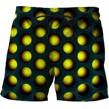 НОВЫЕ мужские плавки с 3D принтом и геометрическим рисунком, купальники Blue Fish, Мужские плавки, пляжные брюки для серфинга, сексуальный купальник, мужские шорты