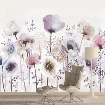 Фото обои современный характер посадить цветы фрески для гостиной спальни водонепроницаемый пилинг палочка, свяжитесь росписи бумаги 3D