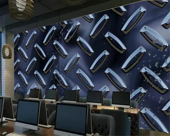 beibehang papel mural Текстура металла, абстрактные обои, наклейка на стену интернет-кафе, телевизор, настенная роспись, украшение спальни