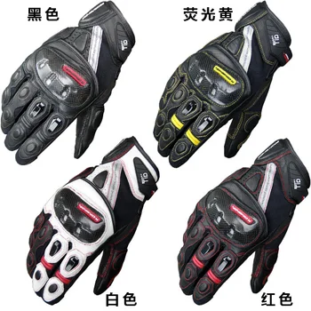 Перчатки для мотогонок GK-160, кожаные сетчатые перчатки Carbon shell Protect, перчатки с сенсорным экраном
