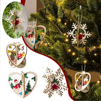 1 шт. деревянные подвески для украшения рождественской елки, украшения для рождественского украшения, новогодний подарок для детей #50 г