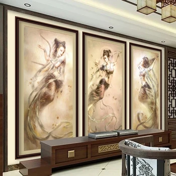 Пользовательские 3D обои Китайская классическая фреска 