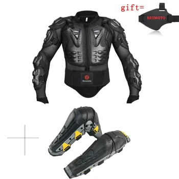 мужская мотоциклетная бронежилетная куртка, чехол для переключения передач, защита для ботинок, спортивные наколенники для мотокросса, 1 комплект вместе